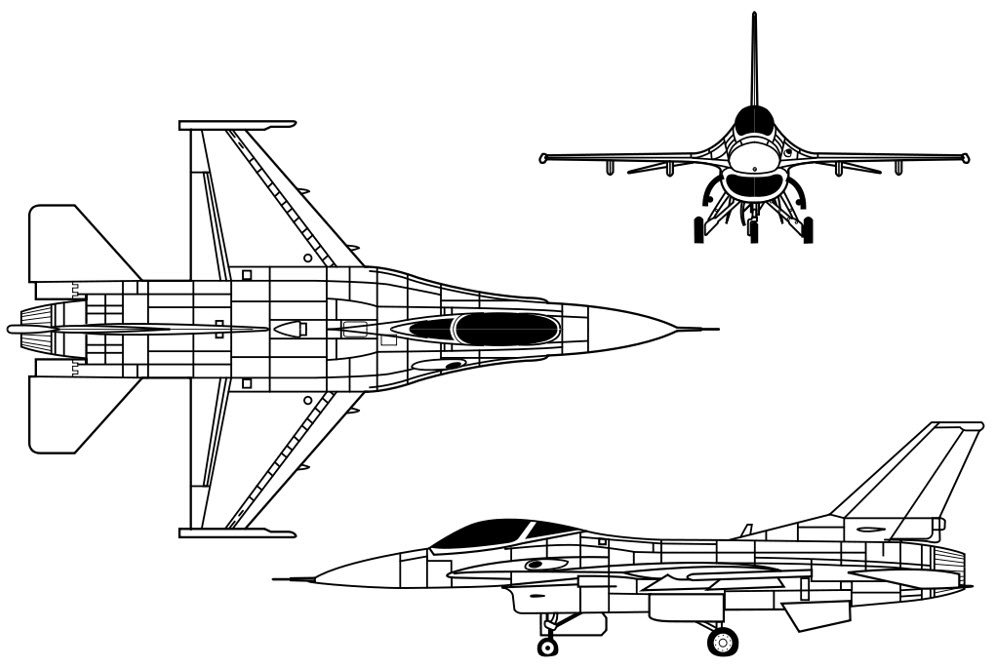 Schematic diagram of an F-16C Block 50/52